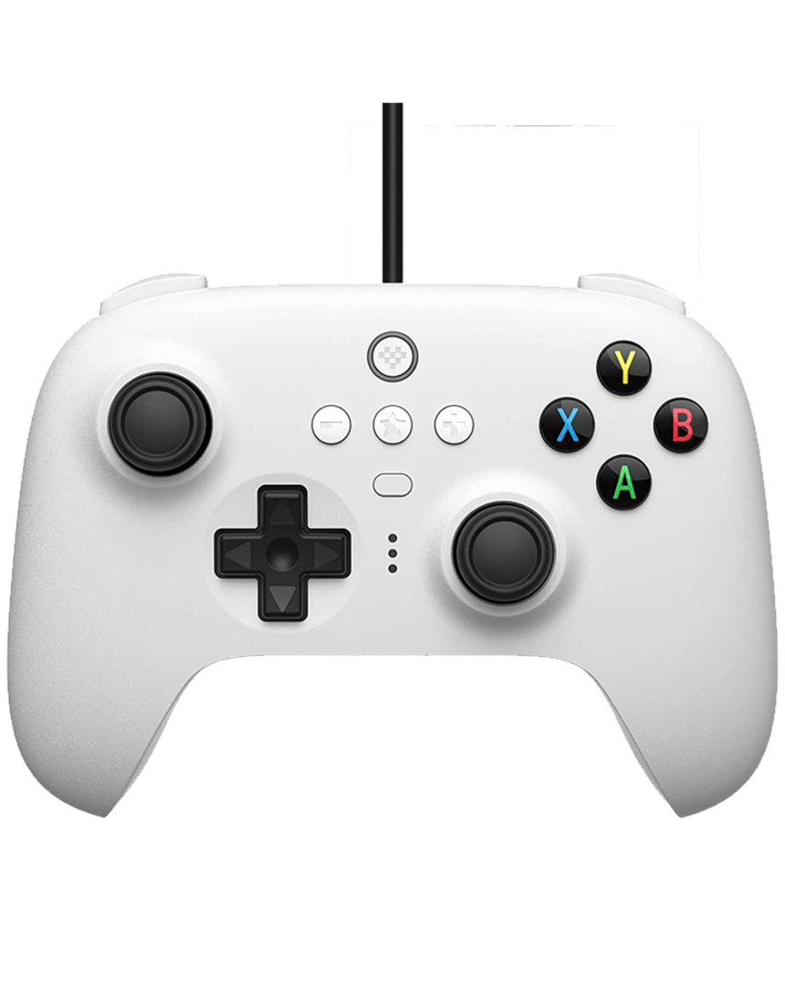 Mando ultimate 8bitdo blanco con cable para nintendo switch/pc