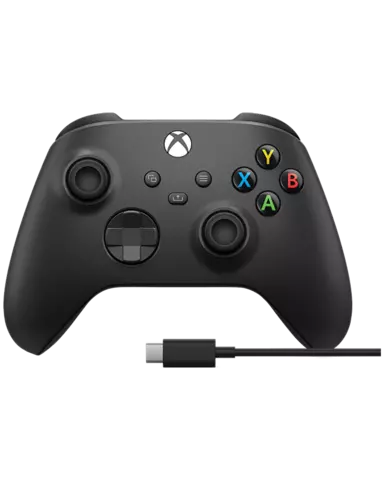 Comprar Mando Xbox Carbon Black + Cable USB-C - Xbox Series, Xbox One, PC, Mandos, Oficial Microsoft