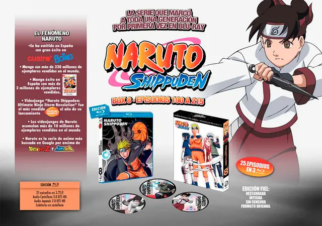 Comprar Naruto Shippuden Box 8 (Episodios 190 a 215) Edición DVD Estándar DVD