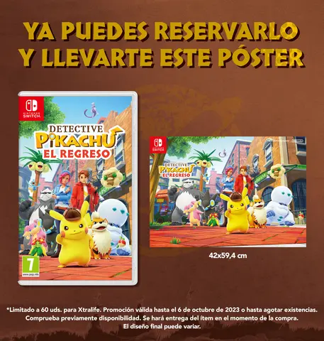 Reservar Detective Pikachu: El Regreso + Póster Detective Pikachu: El Regreso Switch Pack Póster Oficial