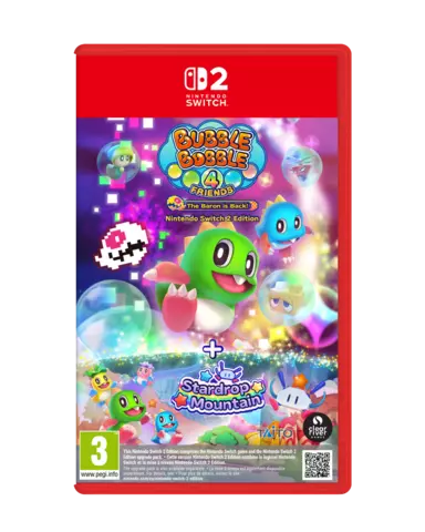 Carátula de Bubble Bobble 4 Friends Baron+Stardrop para Switch 2 (edición PAL España)