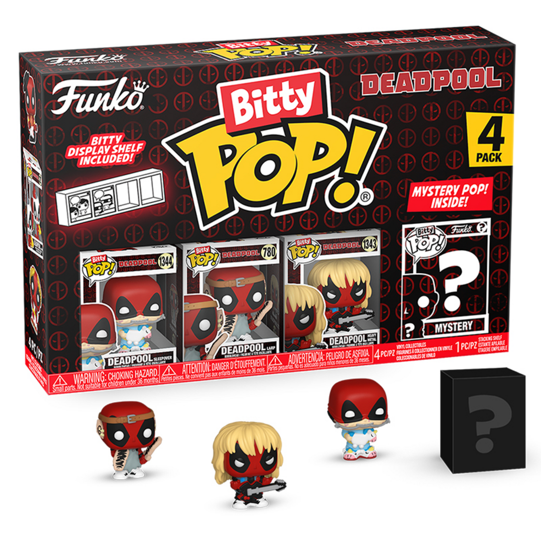 Funko Bitty Pop! 4 Pack: Deadpool - Sleepover,Larp,Heavy Metal & More