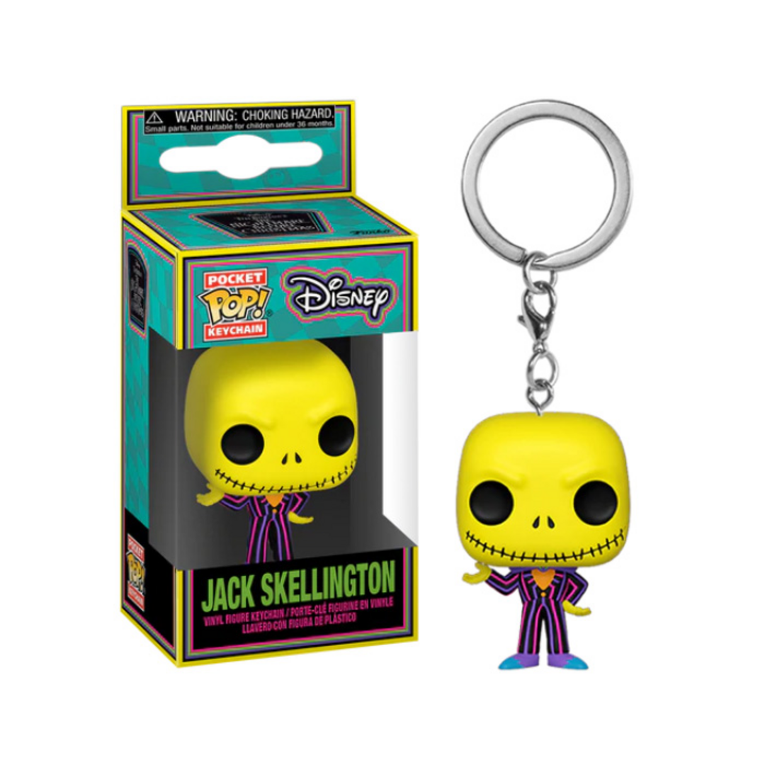 Funko Pop! Keychain: Disney The Nightmare Before Christmas - Blacklight - Jack Skellington - Minifigura de Vinilo Coleccionable Llavero Original - Relleno de Calcetines - Idea de Regalo - Movies Fans