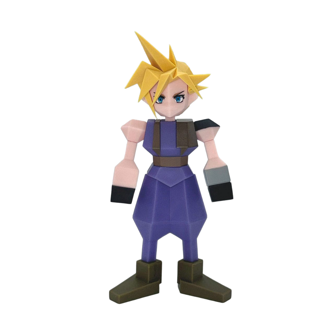 Figura cloud strife final fantasy vii polygon square enix 15cm