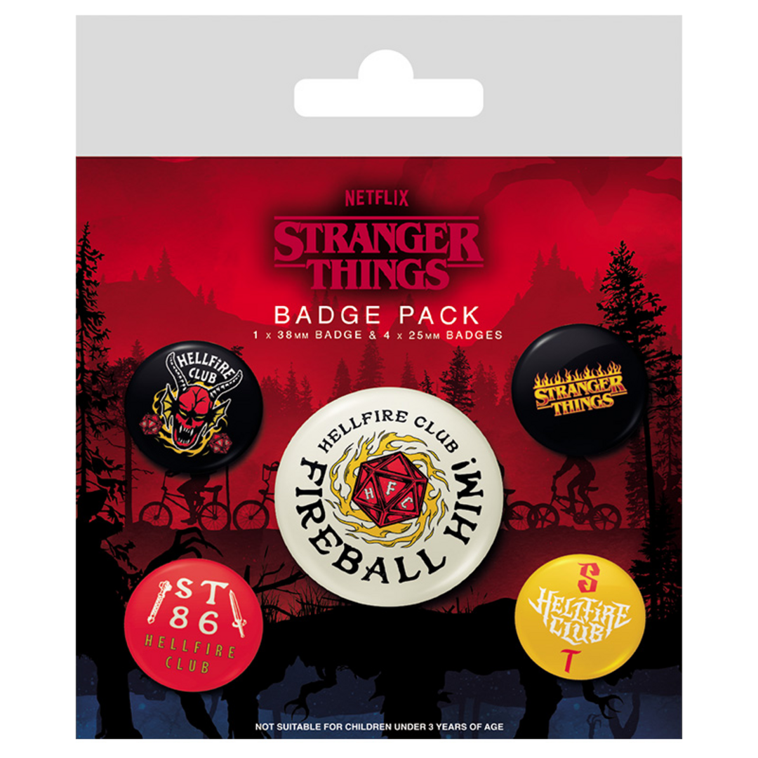 Stranger Things 4 - Pack De Chapas Hellfire Club