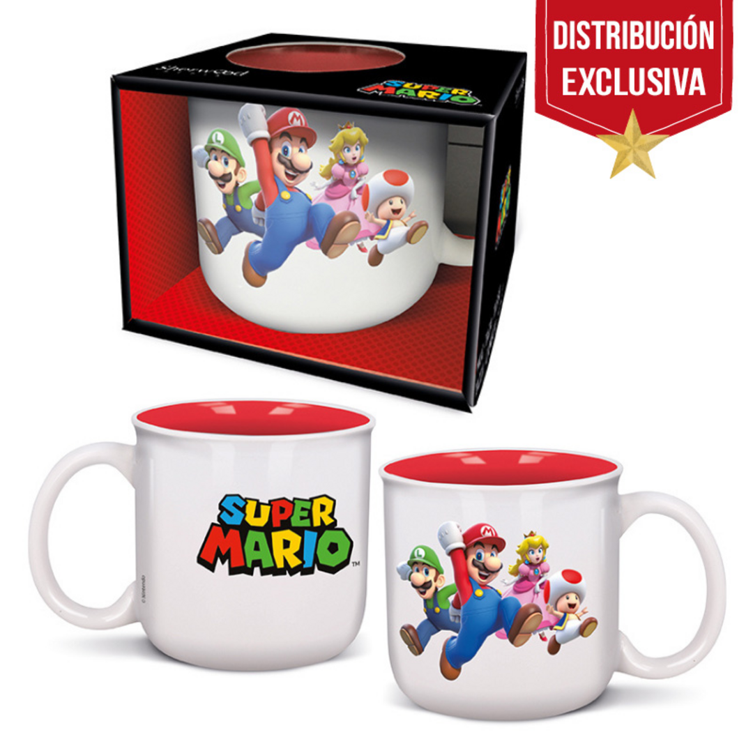Super mario - taza de 400 ml desayuno mario y sus amigos