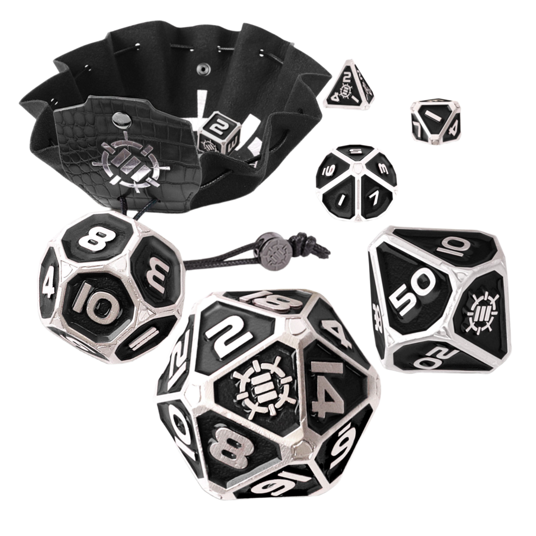 Juego de dados enhance tabletop series metal rpg juego de dados ed. negra (7)
