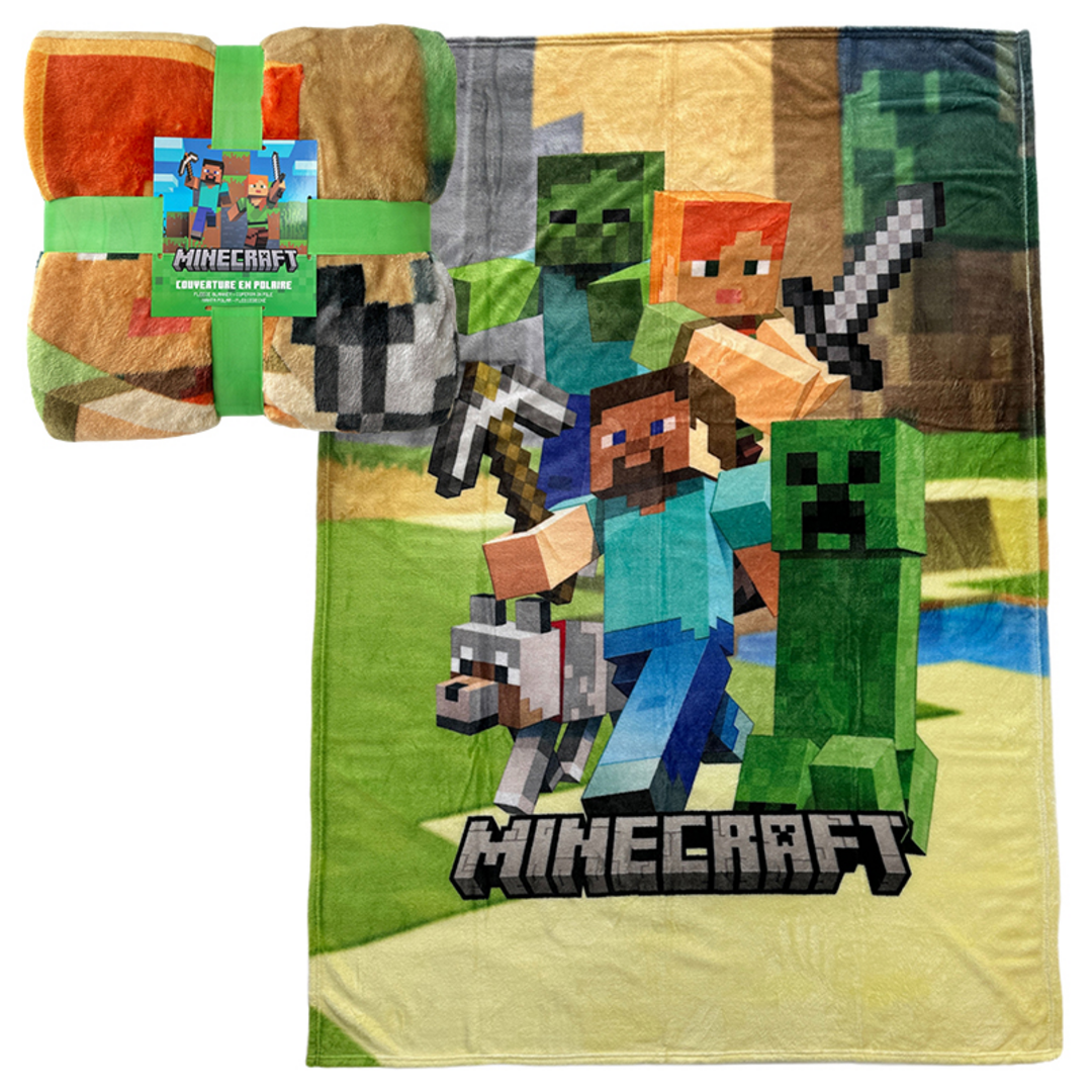 Minecraft- manta lana coral ultrasuave 130x180 cm