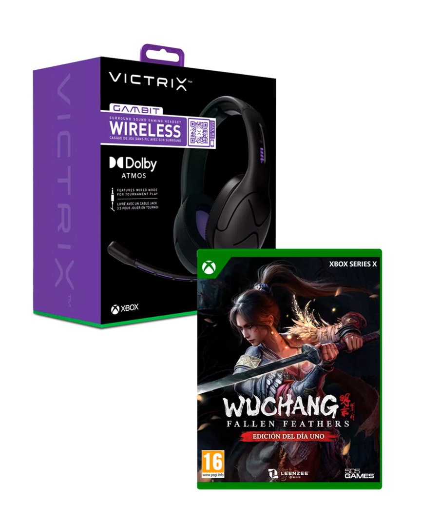 Pack wuchang: fallen feathers ed. day one + auriculares gaming victrix gambit wireless para xbox series/one