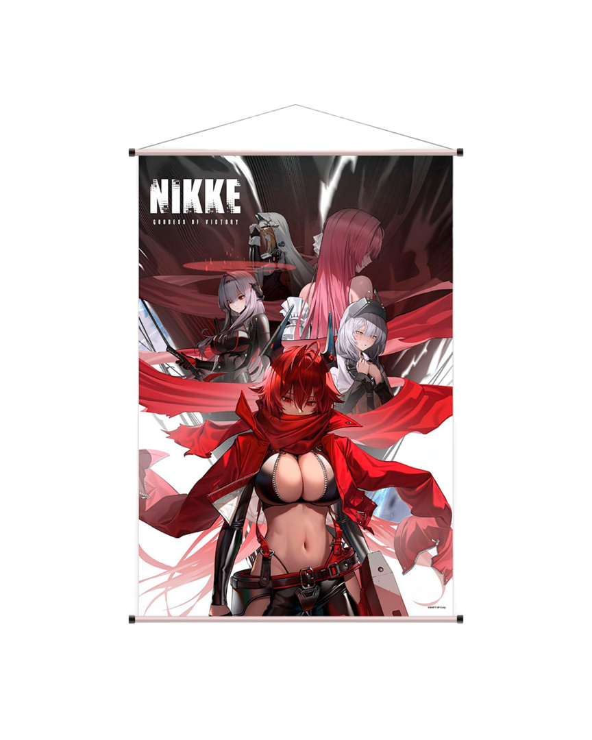 Póster de tela red hood, snow white, scarlet, dorothy & rapunzel goddess of victory nikke sakami merchandise 60x90cm