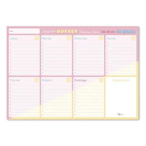 Comprar Bloc Planificador Semanal A4 Carouge Blue & Pink 