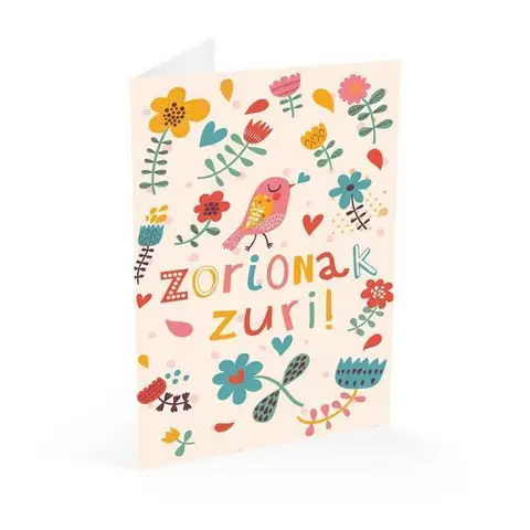 Comprar Tarjeta Felicitacion Cumpleaños Zorionak Zuri 