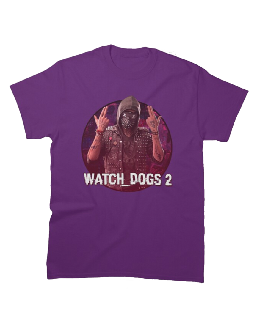 Camiseta purpura/decay watch dogs 2: dedsec talla s