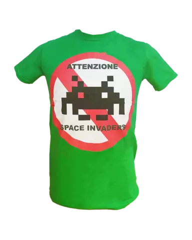 Comprar Camiseta Verde Space Invaders Attenzione Talla XL Talla XL