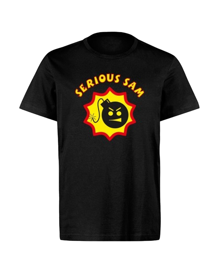 Camiseta negra logo serious sam talla l