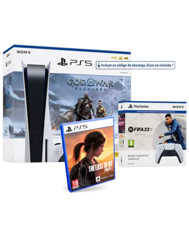 Comprar Consola PS5 + God of War: Ragnarök + Pack DualSense FIFA 23 + The Last of Us: Parte 1 PS5 Pack GOW Ragnarök 1