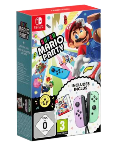 Super Mario Party (Código de descarga) + Joy-Con Verde Pastel/Morado Pastel