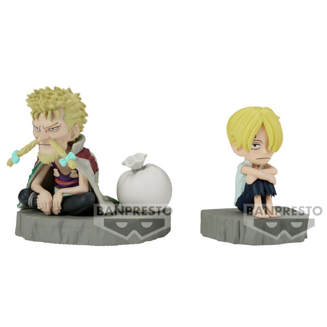 Banpresto Figura de Acción Sanji & Zeff - One Piece World Collectable Log Stories, 6 cm, BP88900P Multicolor. Set Coleccionable de Piratas, Ideal para Fans del Anime.
