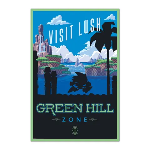 Poster Sonic The Hedgehog - Visit Lush Green Hill Zone