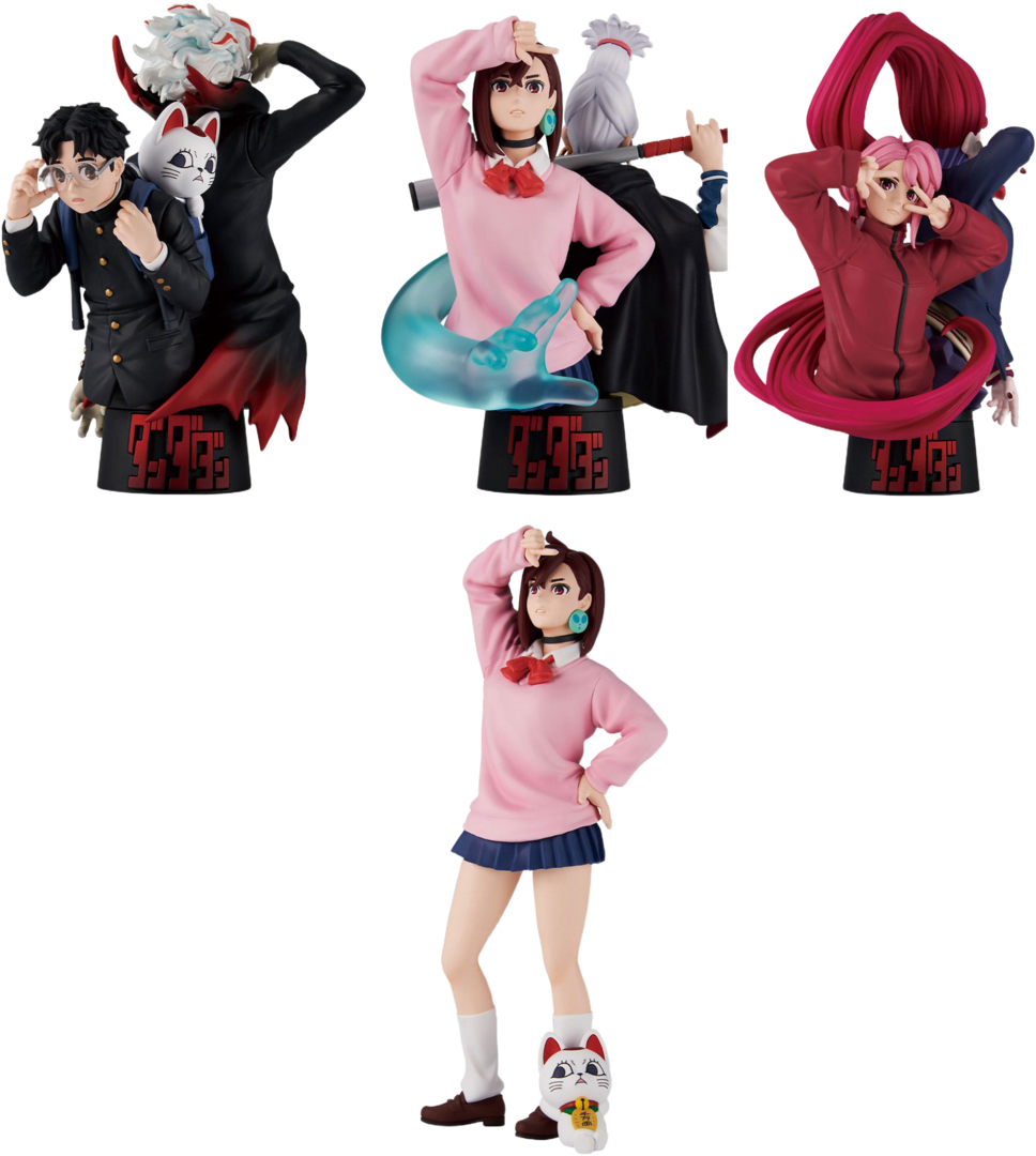 Pack 3 figuras dandadan petitrama ex (con regalo) megahouse 9cm