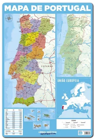 Comprar Lamina Didactica Portugues Mapa De Portugal 