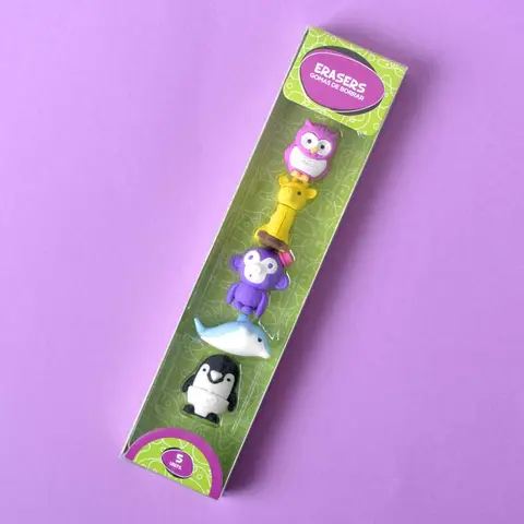 Comprar Set 5 Gomas De Borrar Animales 