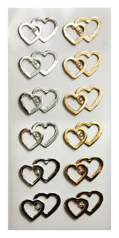 Comprar Pegatinas Topper Scrap & Deco Corazones Oro Y Plata Relieve 
