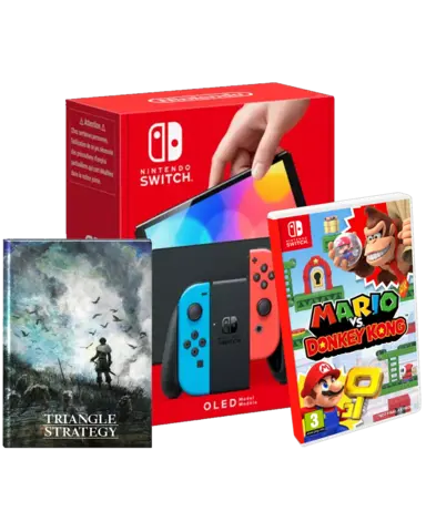 Nintendo Switch Modelo Oled (Rojo/A zul) + Mario Vs. Donkey Kong