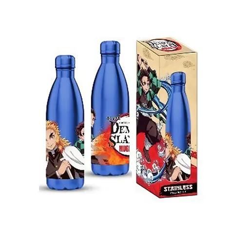 Botella Demon Slayer - De Acero Premium Azul Tanjiro Pilar Llama 500Ml