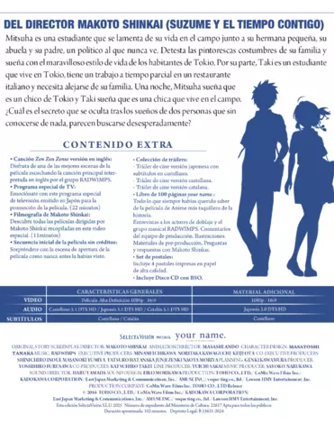 Reservar Your Name. Edición Blu-Ray Coleccionistas (2025) Coleccionista DVD & Blu-ray