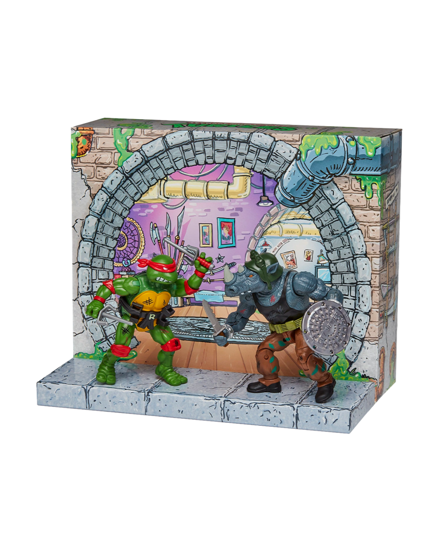 Pack Figuras Raphael vs. Rocksteady Las Tortugas Ninja: Remastered Playmates Toys