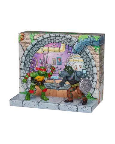 Pack Figuras Raphael vs. Rocksteady Las Tortugas Ninja: Remastered Playmates Toys