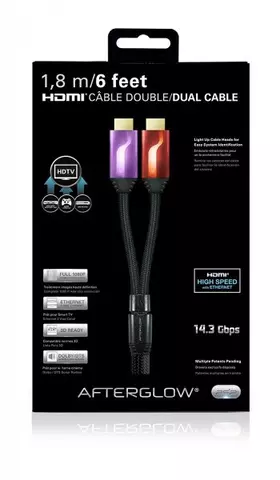 Comprar Set de 2 Cables HDMI 6' AfterGlow (Lila/Rojo) PS3 - 1.jpg