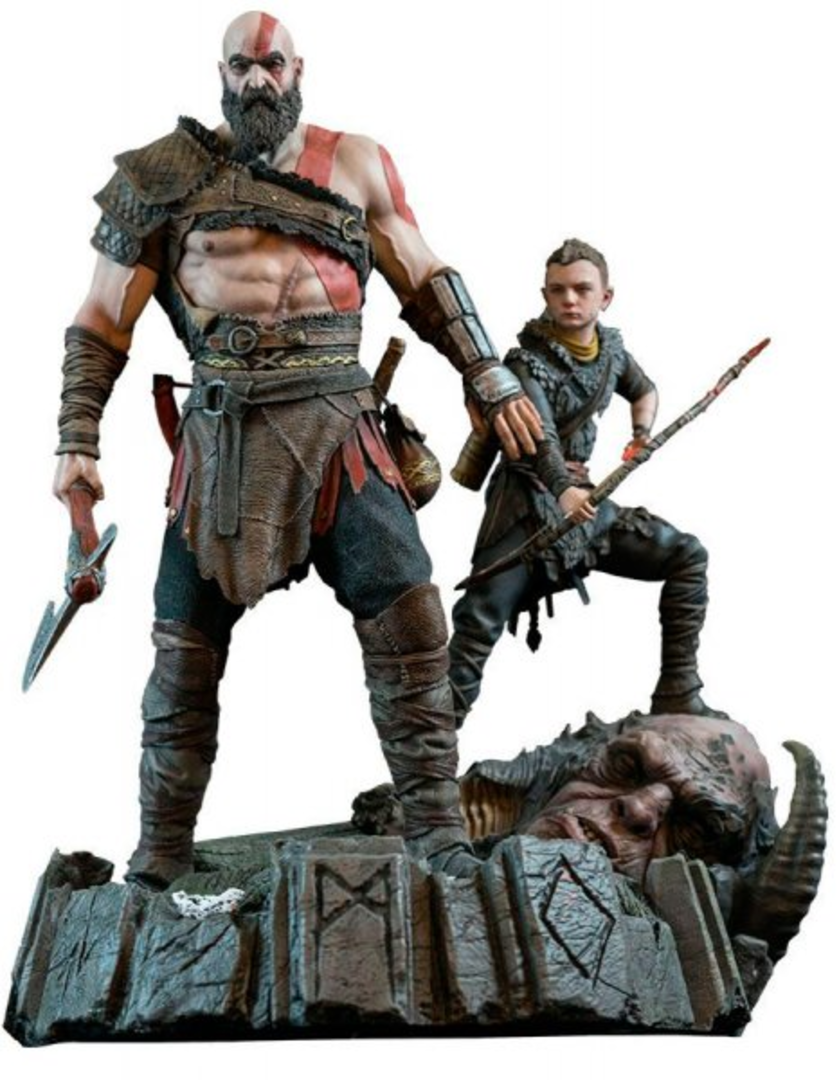 Estatua god of war kratos & atreus 38 cm