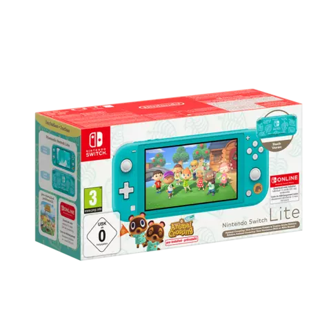 Reservar Nintendo Switch Lite Turquesa + Animal Crossing New Horizons + 12 meses Nintendo Switch Online Switch Versión Turquesa