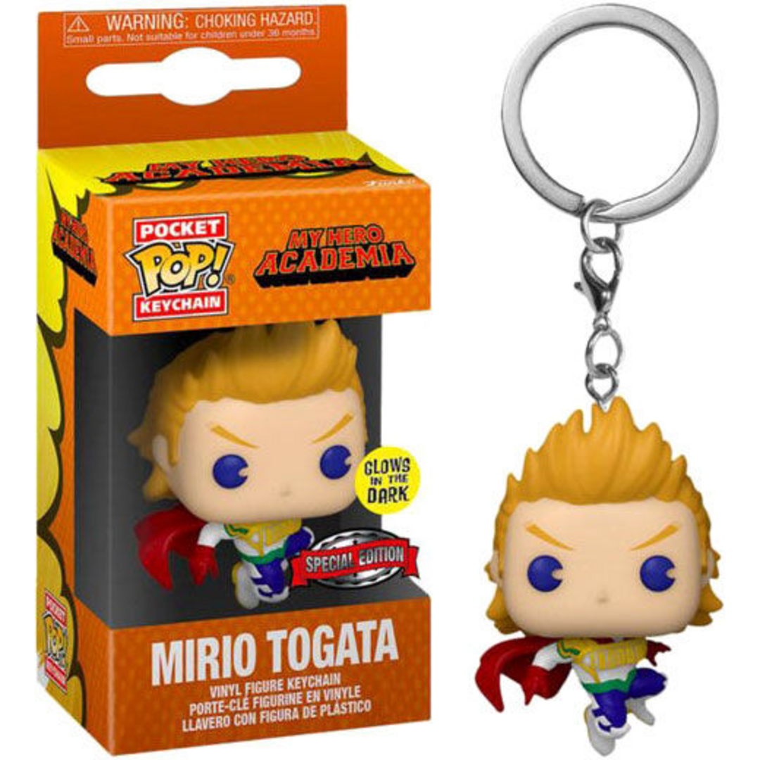 Funko Pocket Pop! My Hero Academia Animation - Llavero de Mirio Togata que brilla en la oscuridad exclusivo