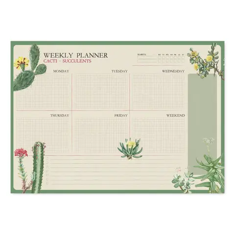 Comprar Bloc Planificador Semanal A3 Botanical Cacti Ingles Kokonote 