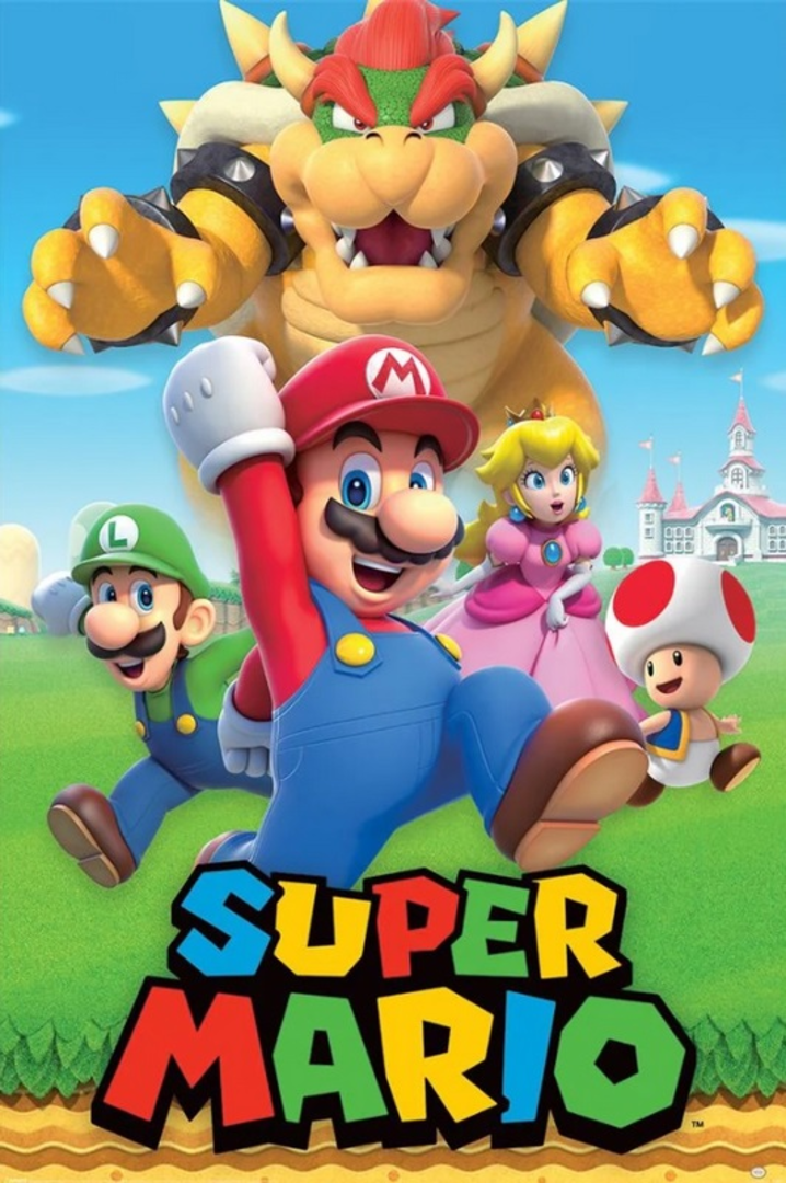 Poster nintendo super mario character montage