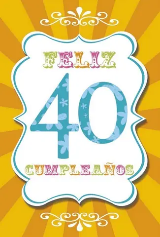 Comprar Tarjeta Felicitacion Feliz Cumpleaños 40 
