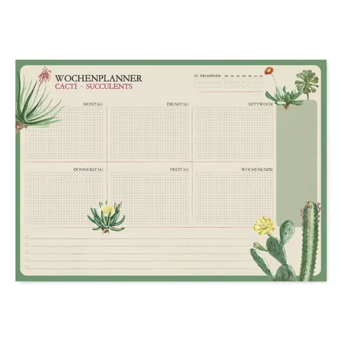 Comprar Bloc Planificador Semanal A4 Botanical Cacti Aleman Kokonote 