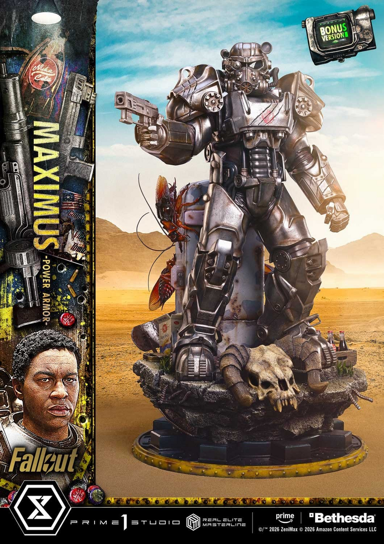 Estatua maximus power armor fallout real elite masterline deluxe bonus ver. 1/4 prime 1 studio