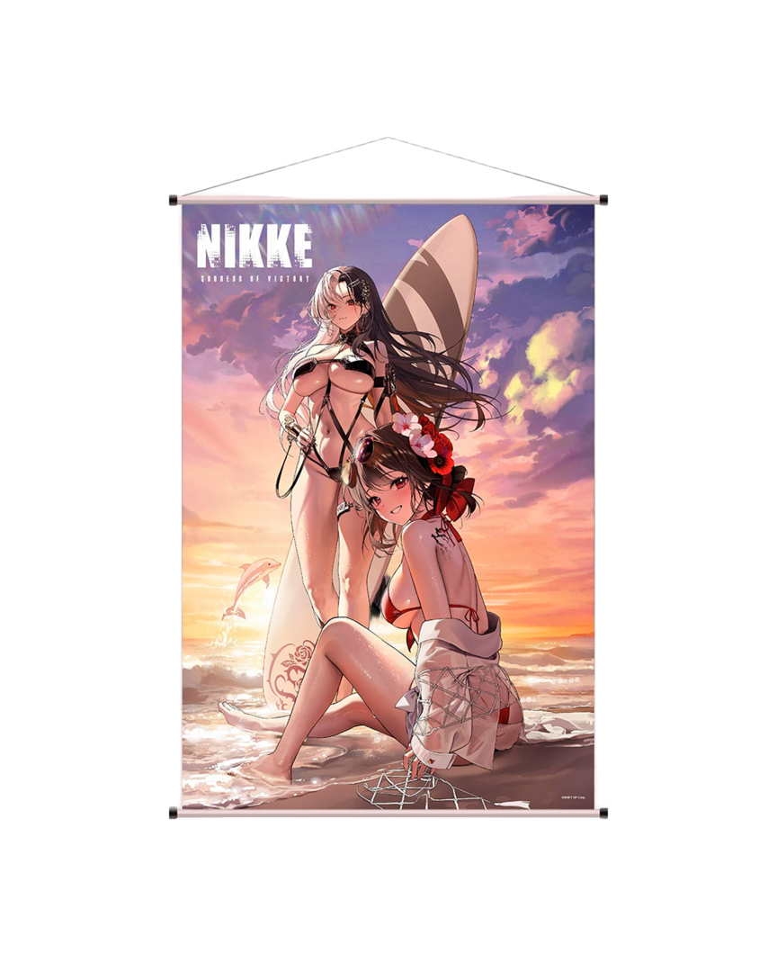 Póster de tela rosanna & sakura goddess of victory nikke sakami merchandise 60x90cm