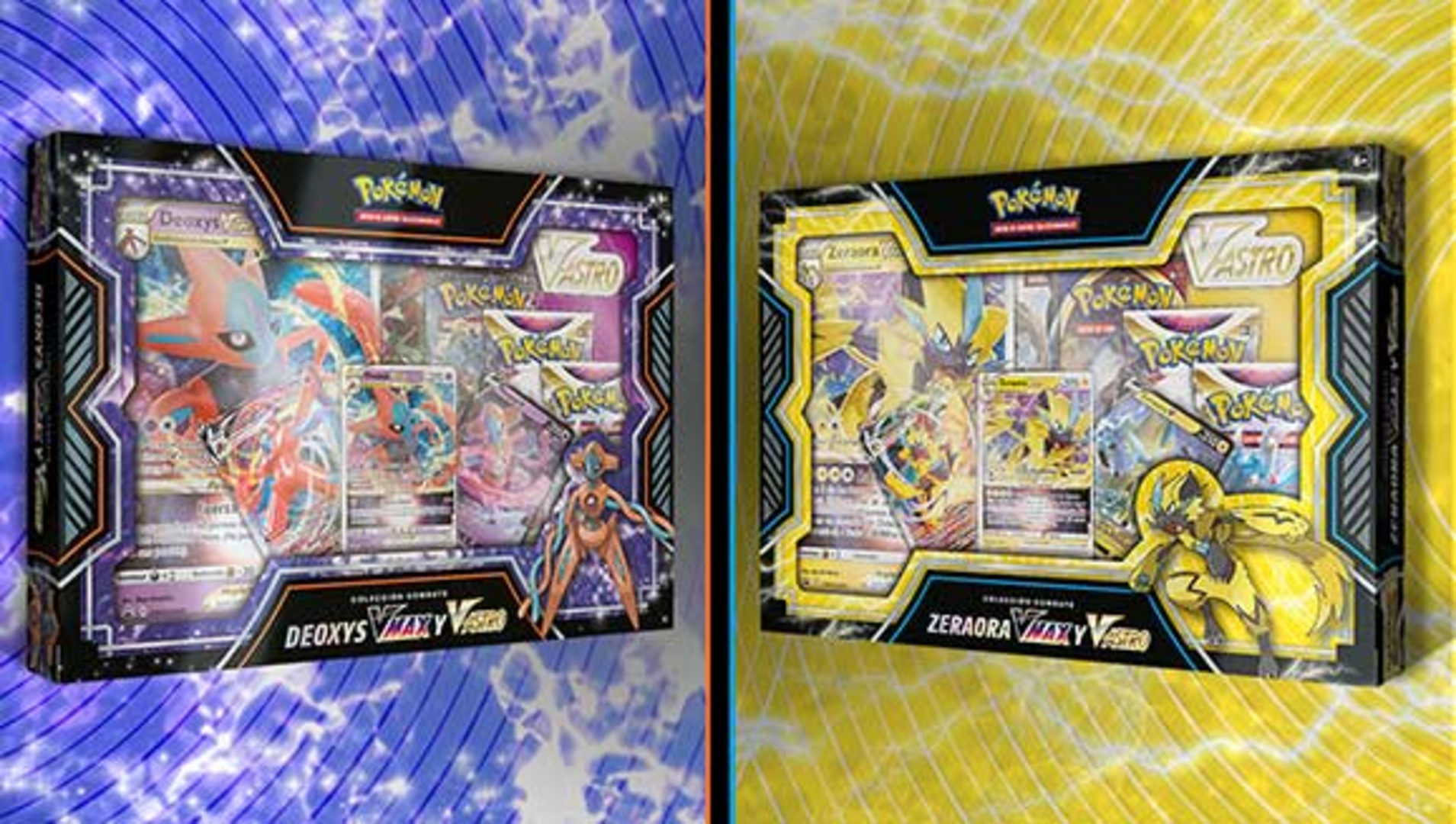 Pokemon TCG Caja Colección Combate VMax y V-Astro Zeraora/Deoxys Display Español