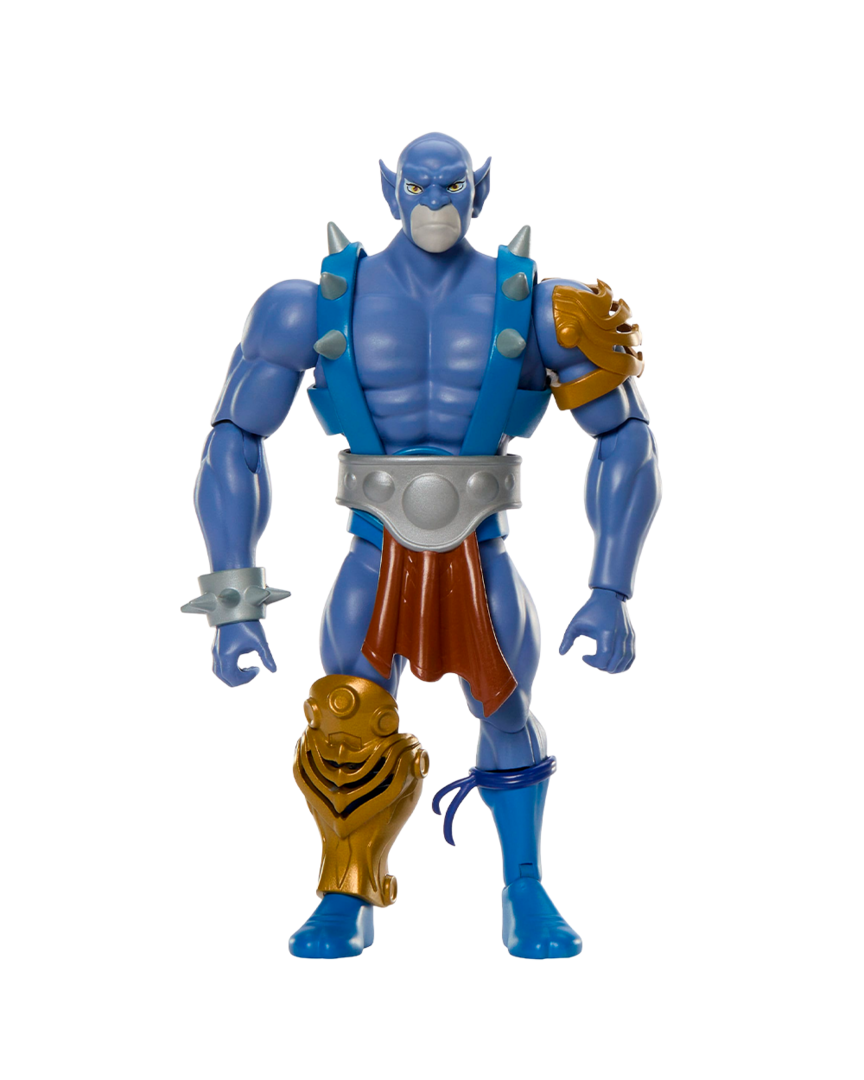 Masters of the Universe Origins & ThunderCats Figura de acción articulada de 14cm de Panthro, cruce de los años 80, juguete con armadura intercambiable, maza, hacha y un cómic en miniatura, JFW97
