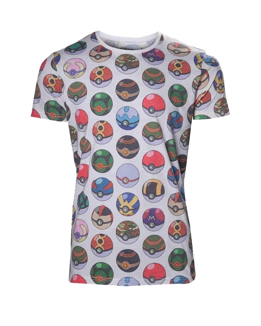 Camiseta Blanca Pokeball Pokemon Talla L