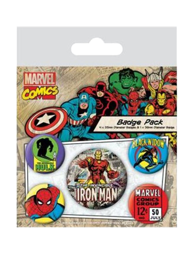 Set de chapas iron man marvel retro