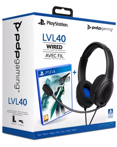 Comprar Pack Auriculares Gaming LVL 40 con Cable Blanco + Final Fantasy VII Remake PS4