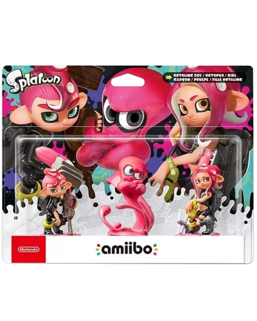 Figura amiibo octoling chico, chica, pulpo (serie splatoon)