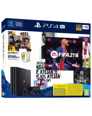 Comprar PS4 Consola Pro 1TB + 2 Mandos DualShock 4 + FIFA 21 PS4