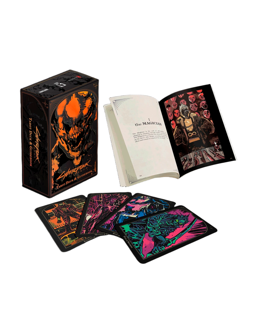Baraja de naipes, mazo de tarot y guía cyberpunk 2077 dark horse